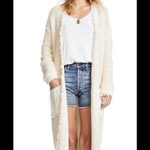 Free People Woodstock Cardigan in Ivory